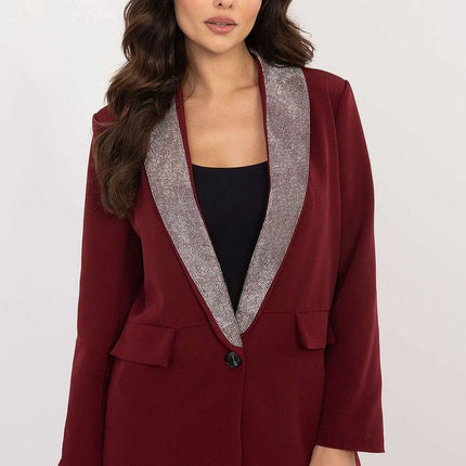 Red Womens Formal Jacket Model 203330 Elegant Silhouette - Très Elite