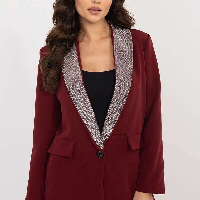 Red Womens Formal Jacket Model 203330 Elegant Silhouette - Très Elite