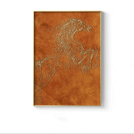 Regal Golden Stallion Canvas Artwork for Upscale Home Aesthetics - Très Elite