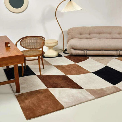 Regal Ruby Luxe Checkerboard Area Rug - Très Elite