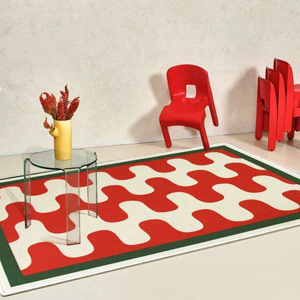 Regal Ruby Luxe Checkerboard Area Rug- Très Elite- Très Elite