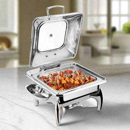 Regal Stainless Steel Chafing Dish Set with Hydraulic Warmer and Hot-Water Container - Très Elite