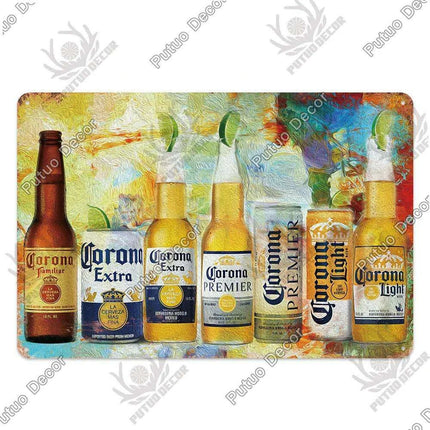 Retro Beer Sign Metal Wall Decor - Timeless Home Bar and Garage Accent - Très Elite
