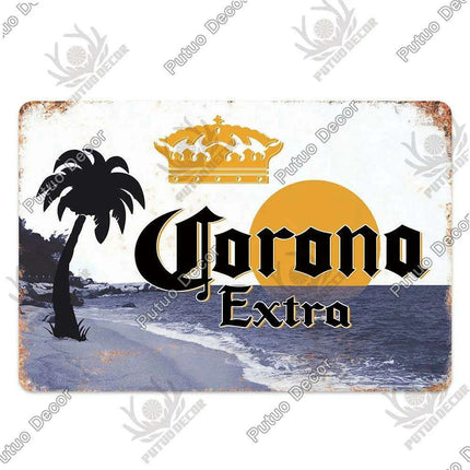 Retro Beer Sign Metal Wall Decor - Timeless Home Bar and Garage Accent - Très Elite