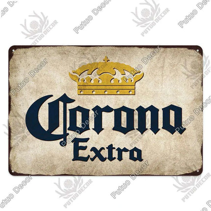 Retro Beer Sign Metal Wall Decor - Timeless Home Bar and Garage Accent - Très Elite