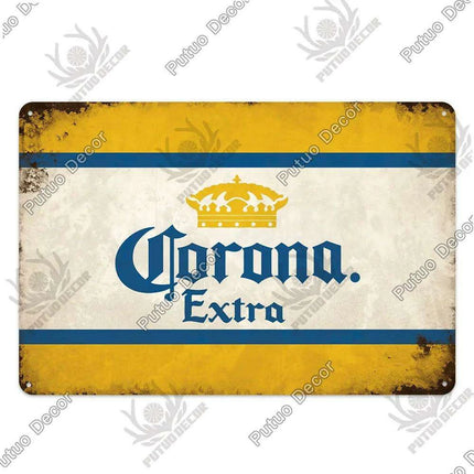 Retro Beer Sign Metal Wall Decor - Timeless Home Bar and Garage Accent - Très Elite