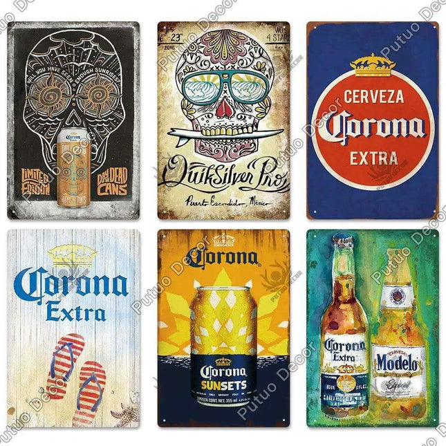 Retro Beer Sign Metal Wall Decor - Timeless Home Bar and Garage Accent