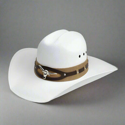 Retro Big Cowhead Cowboy Hat - Unisex Wide Brim Sun Hat for Outdoor Adventures - Très Elite