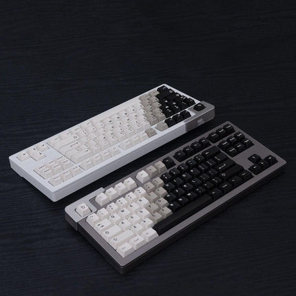 Retro Black and White Gradient Cherry Profile Keycap Set for MX Mechanical Keyboards - Très Elite