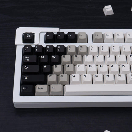 Retro Black and White Gradient Cherry Profile Keycap Set for MX Mechanical Keyboards - Très Elite