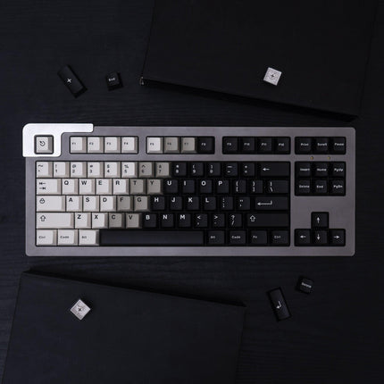 Retro Black and White Gradient Cherry Profile Keycap Set for MX Mechanical Keyboards - Très Elite