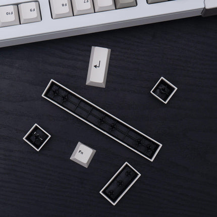 Retro Black and White Gradient Cherry Profile Keycap Set for MX Mechanical Keyboards - Très Elite