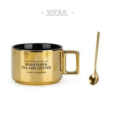 Retro Ceramic Mug and Spoon Set - Charming 320ml Drinkware for a Thoughtful Gift - Très Elite