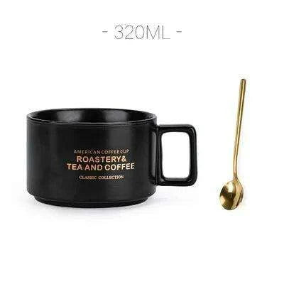 Retro Ceramic Mug and Spoon Set - Charming 320ml Drinkware for a Thoughtful Gift - Très Elite