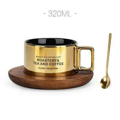 Retro Ceramic Mug and Spoon Set - Charming 320ml Drinkware for a Thoughtful Gift - Très Elite