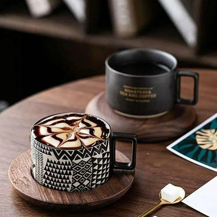 Retro Ceramic Mug and Spoon Set - Charming 320ml Drinkware for a Thoughtful Gift - Très Elite