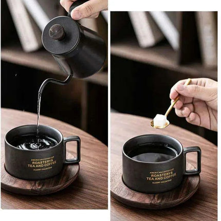 Retro Ceramic Mug and Spoon Set - Charming 320ml Drinkware for a Thoughtful Gift - Très Elite