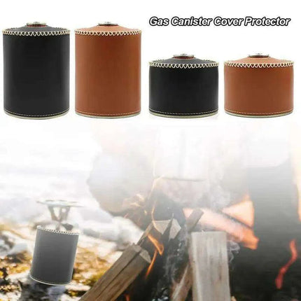 Retro Chic Leather Gas Can Cover - Stylish Air Bottle Protector - Très Elite