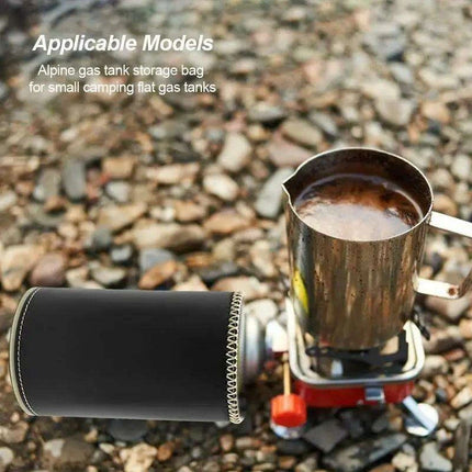 Retro Chic Leather Gas Can Cover - Stylish Air Bottle Protector - Très Elite