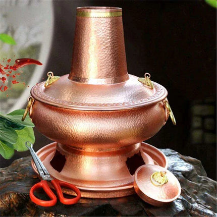 Retro Copper Charcoal Hot Pot - Premium Handcrafted Cooking Vessel- Très Elite- Très Elite
