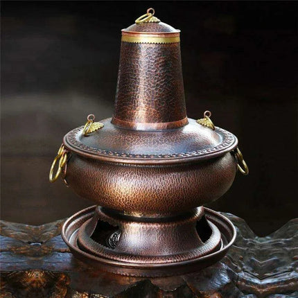 Retro Copper Charcoal Hot Pot - Premium Handcrafted Cooking Vessel - Très Elite