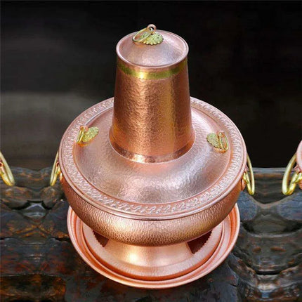 Retro Copper Charcoal Hot Pot - Premium Handcrafted Cooking Vessel - Très Elite