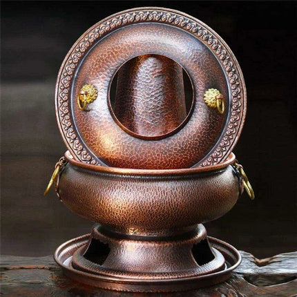 Retro Copper Charcoal Hot Pot - Premium Handcrafted Cooking Vessel - Très Elite