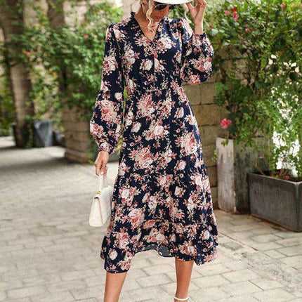 Retro Elegance Long Sleeve Dress - Ideal for Fall & Winter Fashion - Très Elite