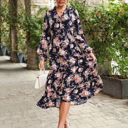 Retro Elegance Long Sleeve Dress - Ideal for Fall & Winter Fashion - Très Elite