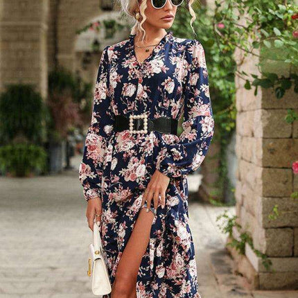 Retro Elegance Long Sleeve Dress - Ideal for Fall & Winter Fashion - Très Elite