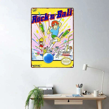 Retro Gamer's Haven: Vintage Metal Wall Art for Nostalgic Decor - Très Elite