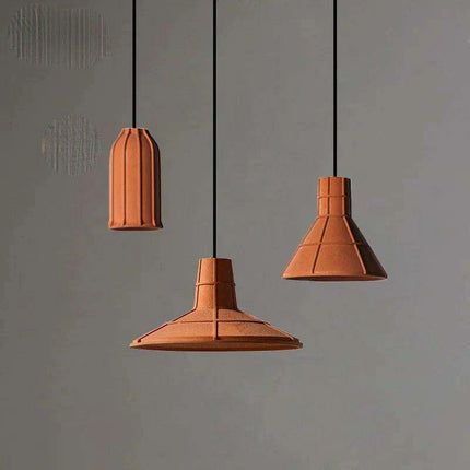 Retro-Inspired Orange Concrete Pendant Light for Contemporary Interiors- Très Elite- Très Elite