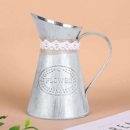 Retro Iron Vase with Distressed Hemp Rope - Elegant Floral Display for Home and Office Styling- Très Elite- Très Elite