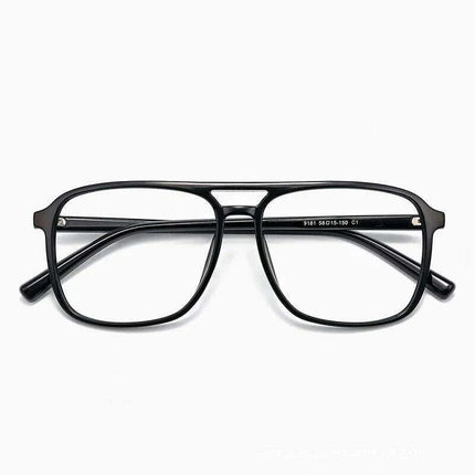 Retro Oversized Black Glasses with Clear Frame - Lightweight TR90 Construction - Très Elite