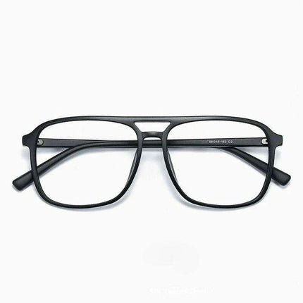 Retro Oversized Black Glasses with Clear Frame - Lightweight TR90 Construction - Très Elite