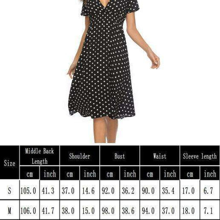 Retro Polka Dot V-Neck Summer Dress with Vintage Flair - Très Elite