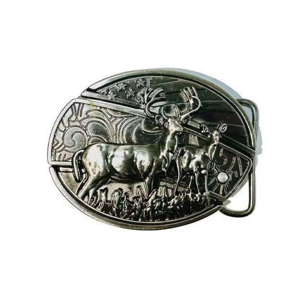 Retro Punk Cowboy Style Metal Buckle Belt for Men - Customizable Fit with Unique Embossed Detailing - Très Elite