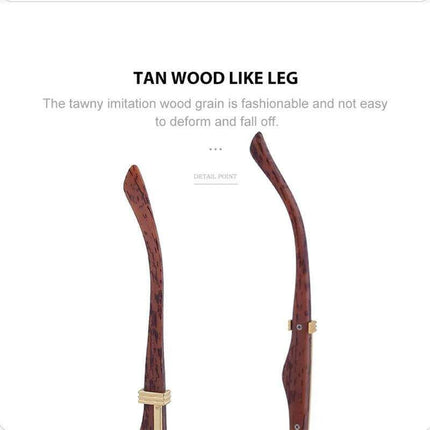 Retro Rimless Sunglasses with Wood Finish and UV Protection - Très Elite