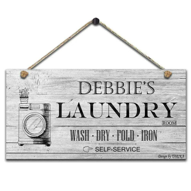 Retro Wooden Laundry Room Sign for Charming Home Decor