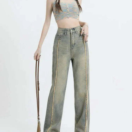 Revamp Your Wardrobe with Edgy High-Rise Wide Leg Denim Jeans for Women - Très Elite