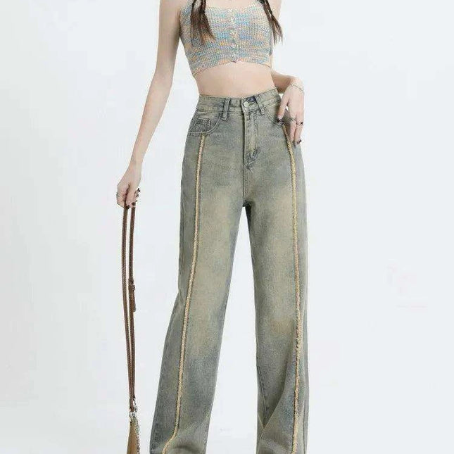 Revamp Your Wardrobe with Edgy High-Rise Wide Leg Denim Jeans for Women