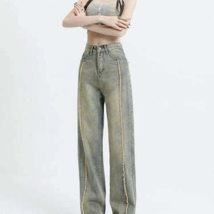 Revamp Your Wardrobe with Edgy High-Rise Wide Leg Denim Jeans for Women - Très Elite