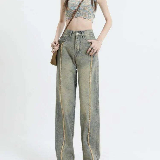 Revamp Your Wardrobe with Edgy High-Rise Wide Leg Denim Jeans for Women