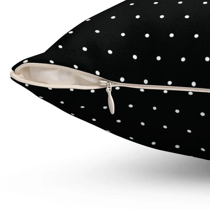 Reversible Chic Polka Dot Pillow Cover in Black & White - Très Elite