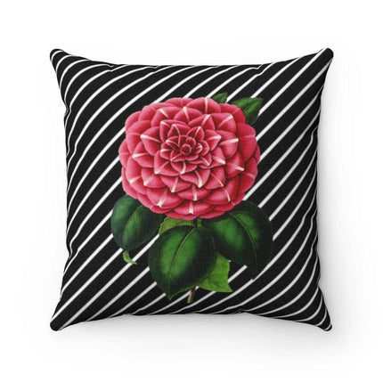 Reversible Elegant Floral and Stripe Decorative Pillow Cover by Maison d'Elite