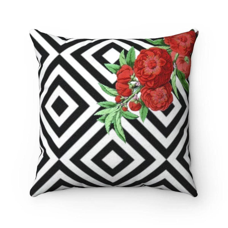 Reversible Floral Pillowcase with Luxe Tulips Design - Dual-Sided Decor Cover - Très Elite