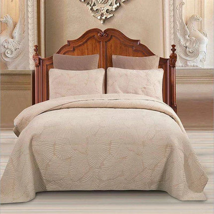 Reversible Ultra Soft 100% Cotton Bedspread Ensemble with Pillow Shams – Chic All-Season Quilted Bedding Set (3/5 Pieces)- Très Elite- Très Elite