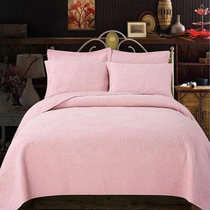 Reversible Ultra Soft 100% Cotton Bedspread Ensemble with Pillow Shams – Chic All-Season Quilted Bedding Set (3/5 Pieces) - Très Elite
