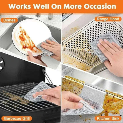 Revolutionary Double-Sided Steel Wire Cleaning Cloth for Effortless Home Maintenance - Très Elite