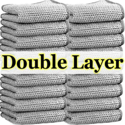 Revolutionary Double-Sided Steel Wire Cleaning Cloth for Effortless Home Maintenance - Très Elite